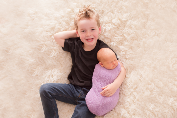 big brother and newborn baby sister - newborn photography tamworth nsw 